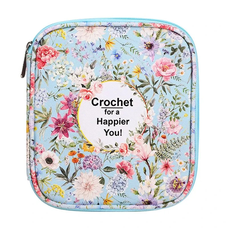 Tech Accessories Organizer - ออแกไนเซอร์เครื่องมือถักกันน้ํา - เคสตะขอถักหลายช่องพร้อมพิมพ์ลายดอกไม้ที่ปรับแต่งได้และซิปล็อค