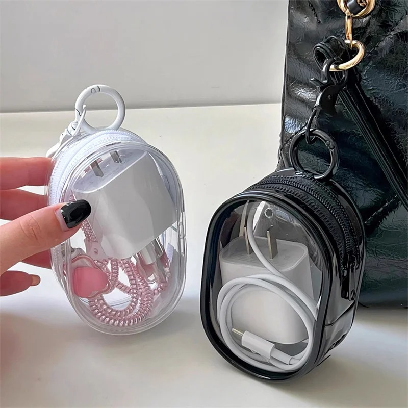 กระเป๋าเครื่องสำอางใส PVC สีดำ - Travel Cable Organizer บทวิจารณ์และราคา
