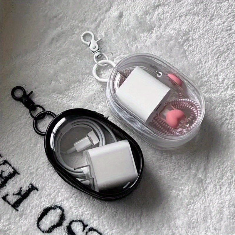 กระเป๋าเครื่องสำอางใส PVC สีดำ - Travel Cable Organizer บทวิจารณ์และราคา