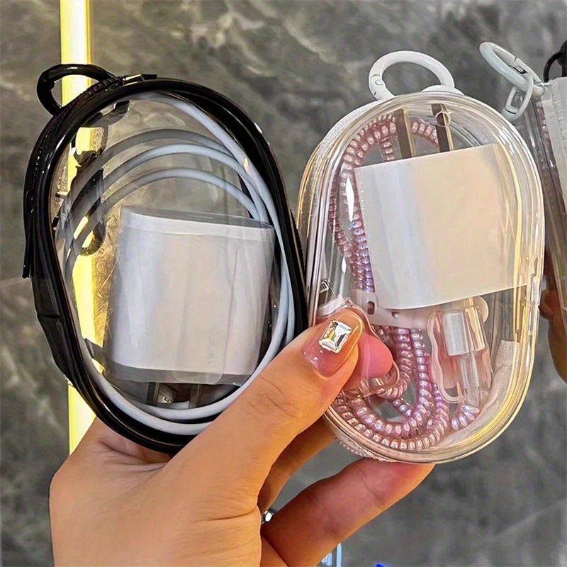 กระเป๋าเครื่องสำอางใส PVC สีดำ - Travel Cable Organizer บทวิจารณ์และราคา